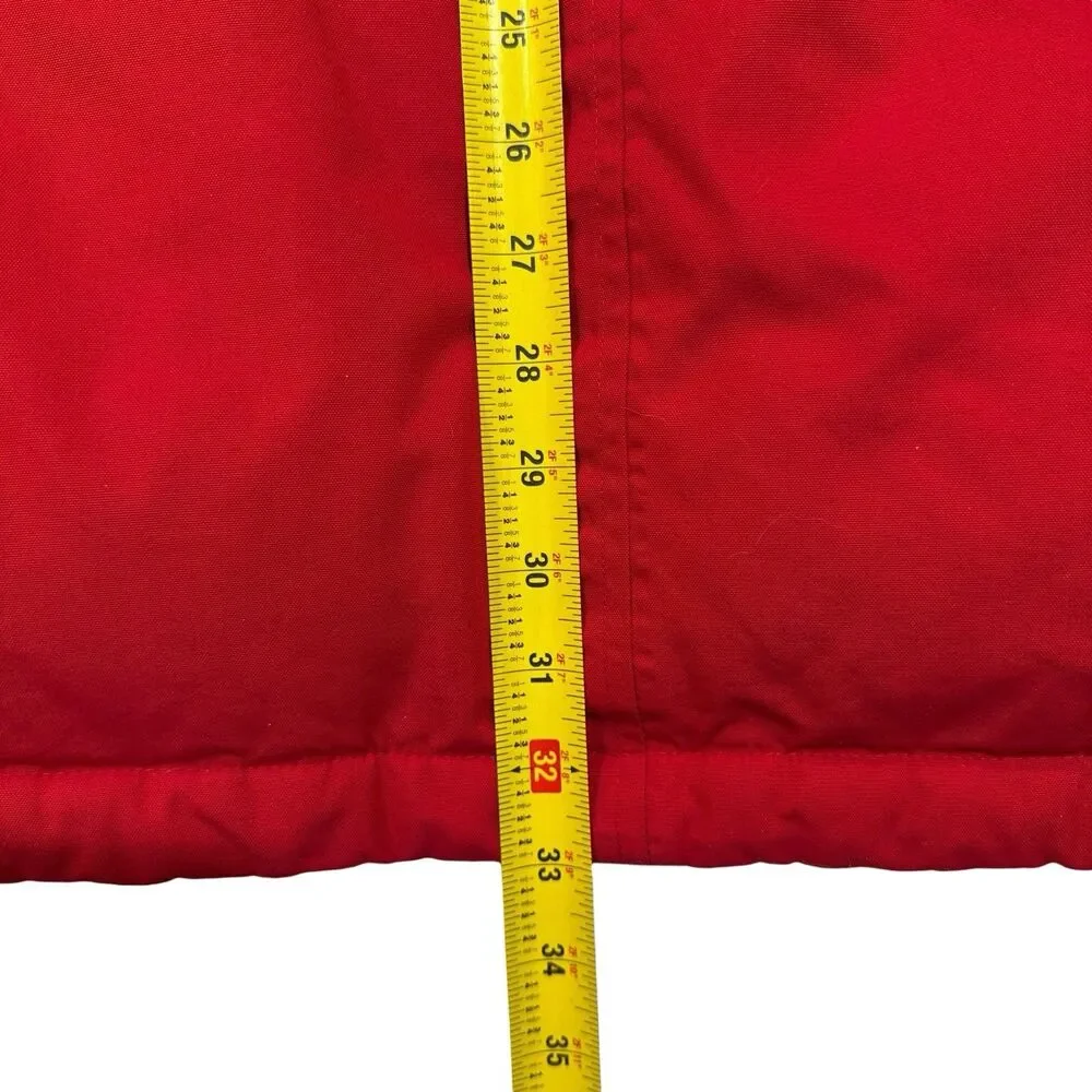 Lands’ End Down & Primaloft Winter Parka Mens Small 34–36 Faux Fur Hood
